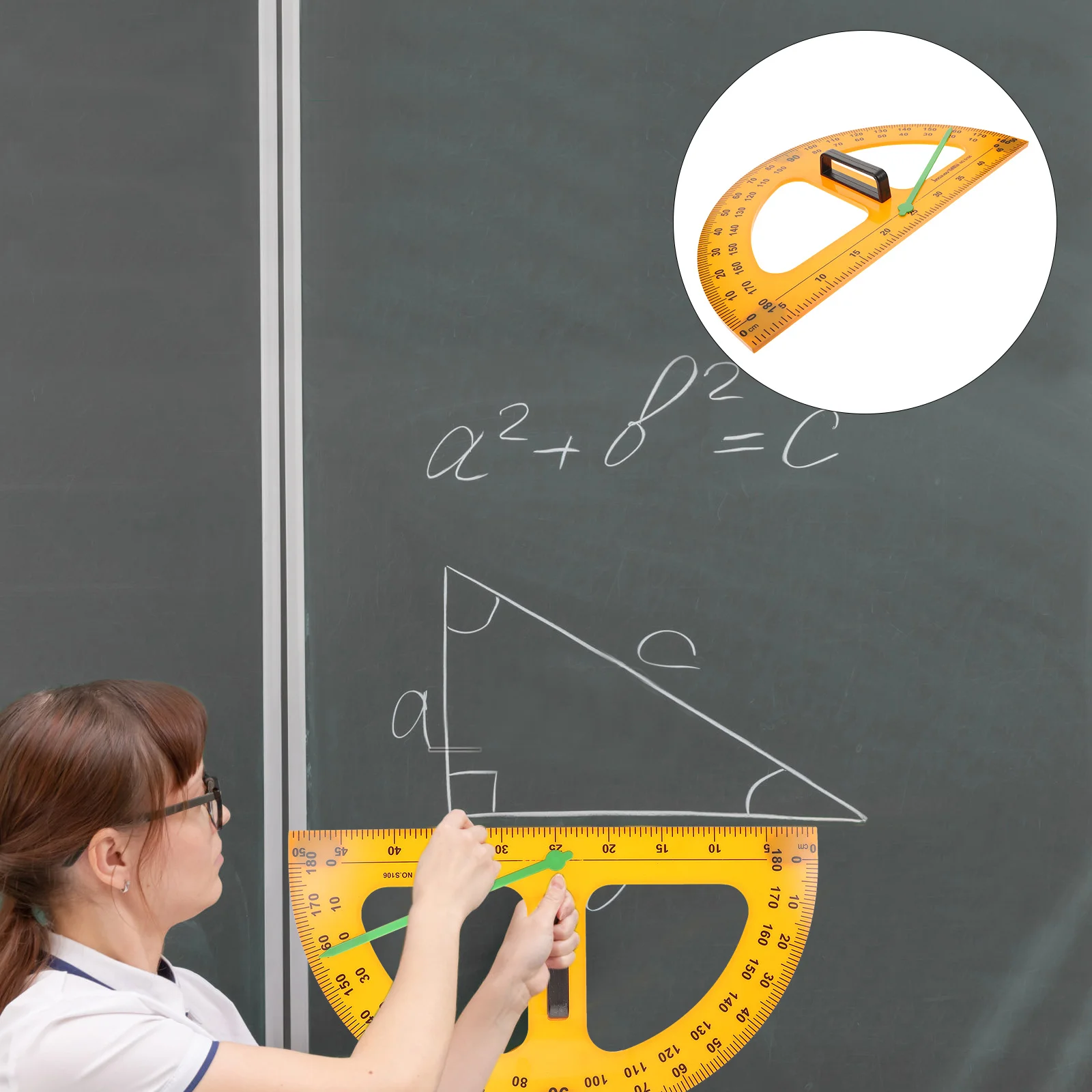 

Math Protractor Magnetic Large Ruler Compass-Math Geometry Tools Practical Teacher-Blackboard Drawing Tool Magnetic Protractor