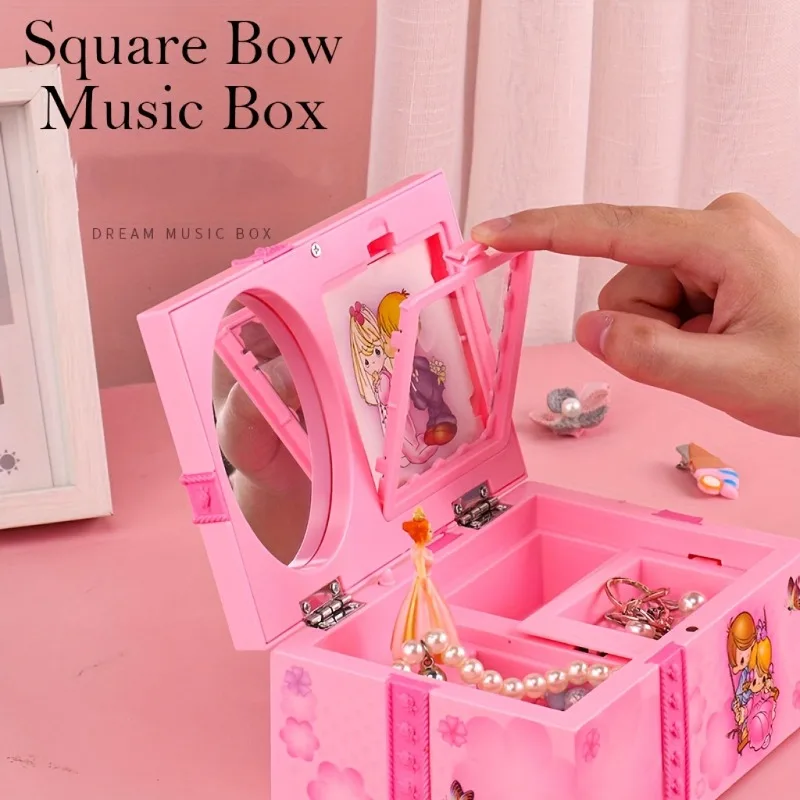 Ballerina Jewelry Box for Girls Music Box for Necklace Bracelet with Spinning Ballerina Drawer Musical Jewelry Boxes