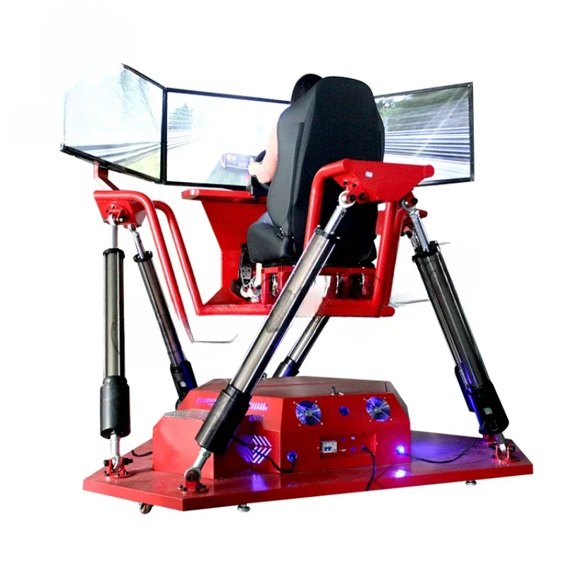 Colorful Park 360 Degree VR Car Racing Simulator 3 Screen 6 DOF Virtual ...