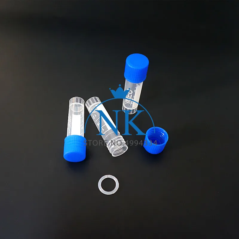 500Pcs/Lot 1.8ml(2ml) Cryovial Cryopreservation Tube Cryogenic Vials Plastic Reagent Bottle With Silica Gel Washer
