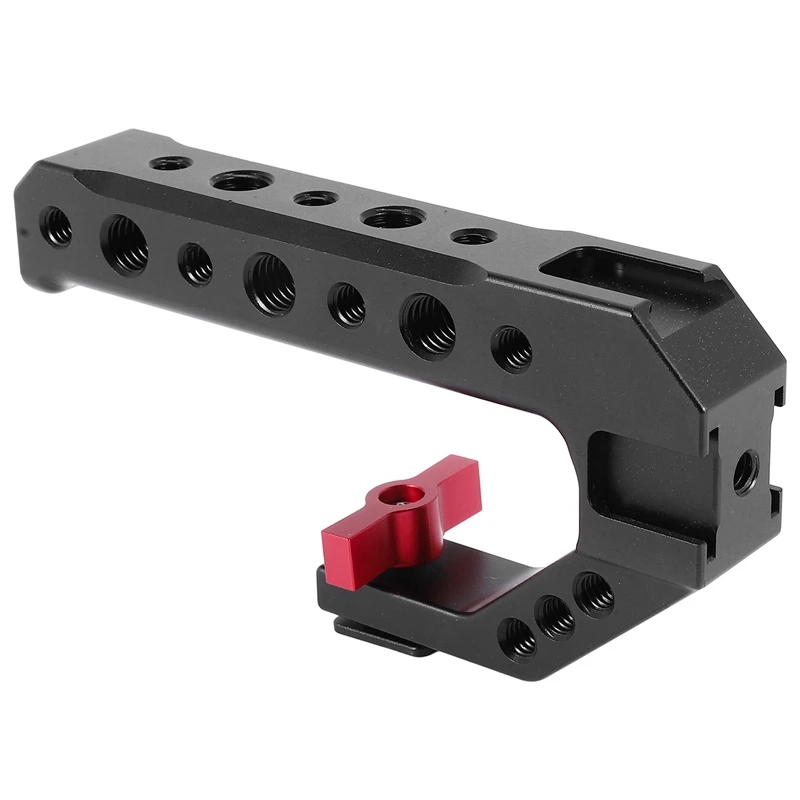 

Universal DSLR Camera Rig Hand Grip Camera Top Cold Shoe Mount 1/4 Inch & 3/8 Inch Holes Aluminum Alloy Camera Handle