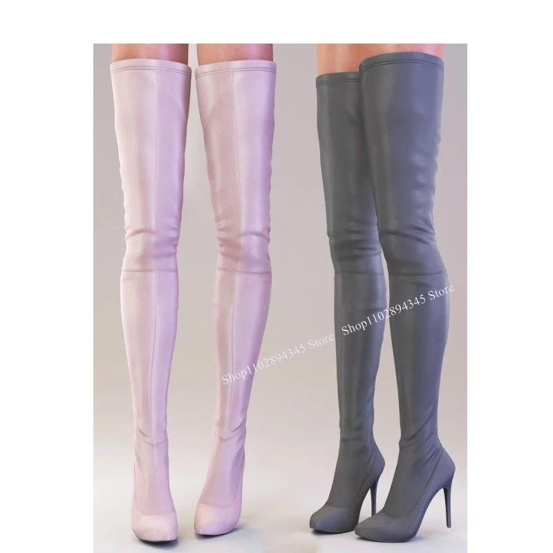 

Solid Over Knee High Patchwork Boots Thin High Heel Zipper Cool Fashionable Sexy Summer 2023 Woman Shoes Zapatillas Mujer