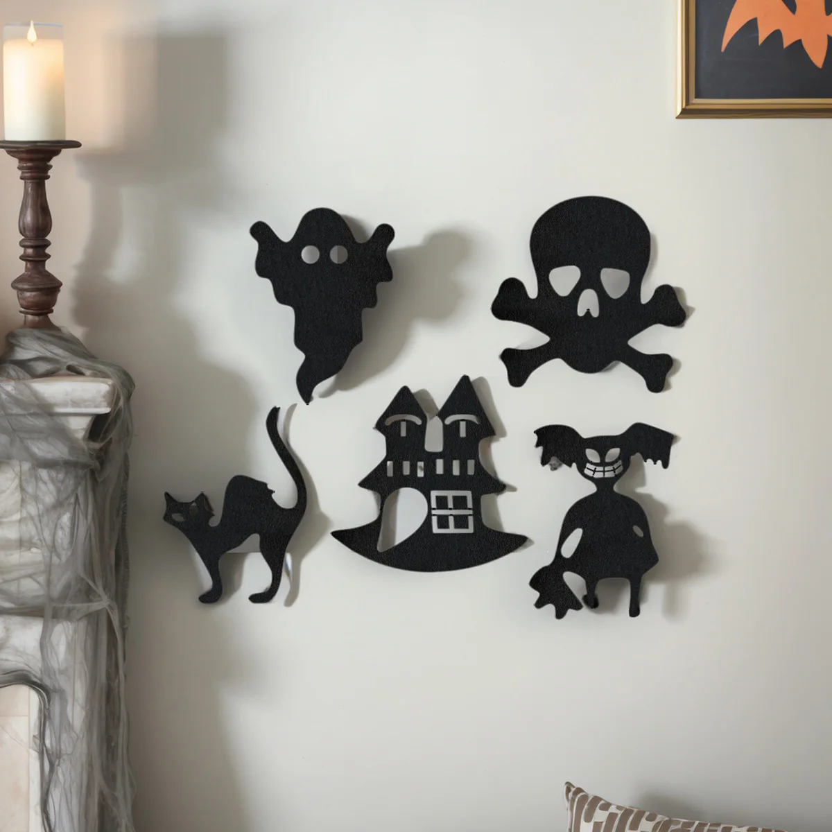 5 pieces,Halloween Decor Non-woven fabric Halloween wall decoration hanging ornaments