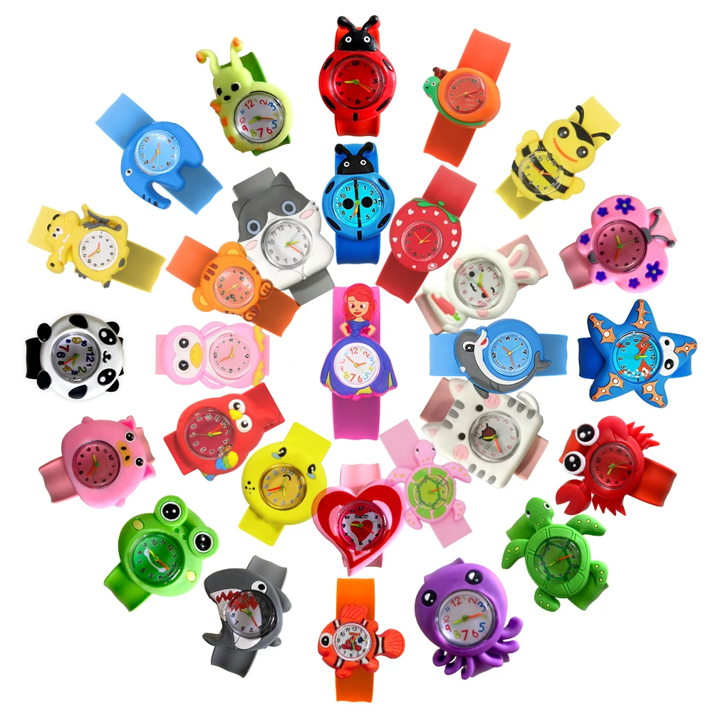 30 Styles Digital Slap Children Kids Watch Cute 3D Cartoon Animal Wrist Watches For Boys Girls Gifts Kids Quartz Wristwatches 2