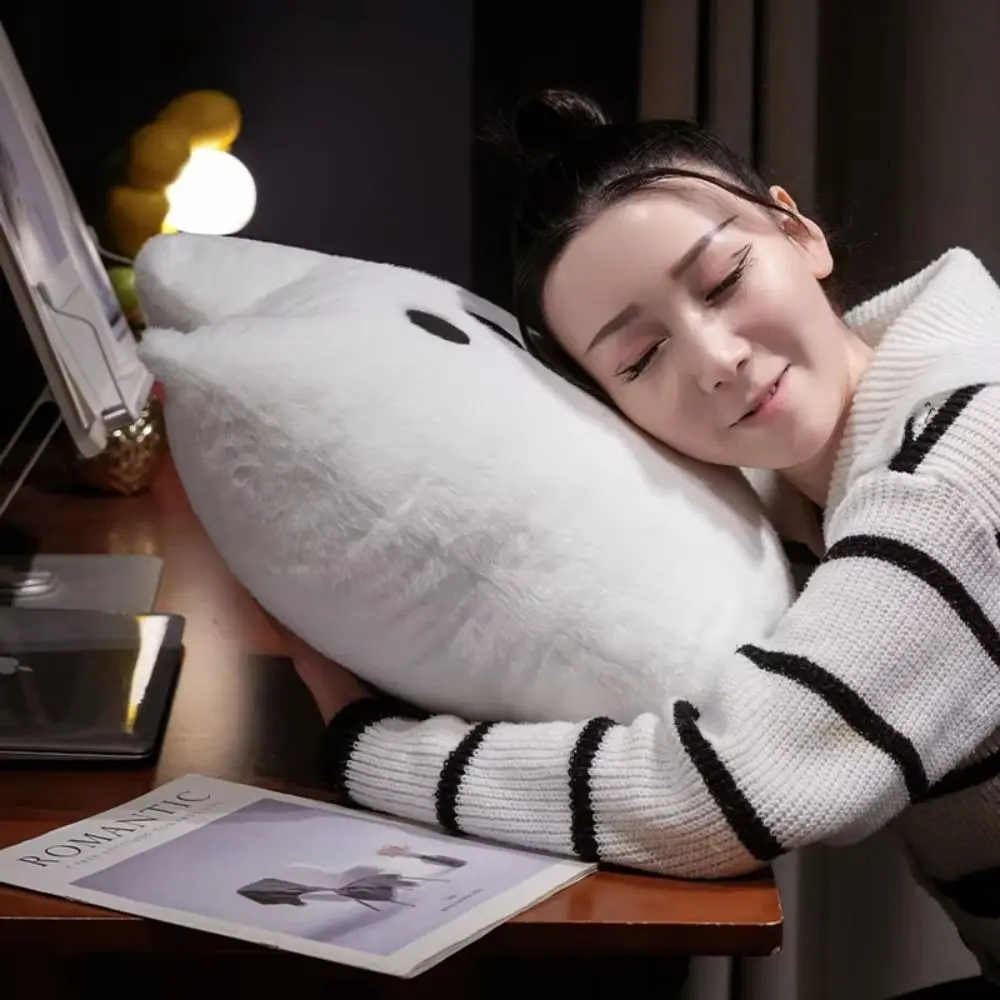 Halloween Style Ghost Cat Plush Toys Kawaii PP Cotton White Cat Plush Pillow Funny Cartoon Black Cat Plush Doll Home Decor