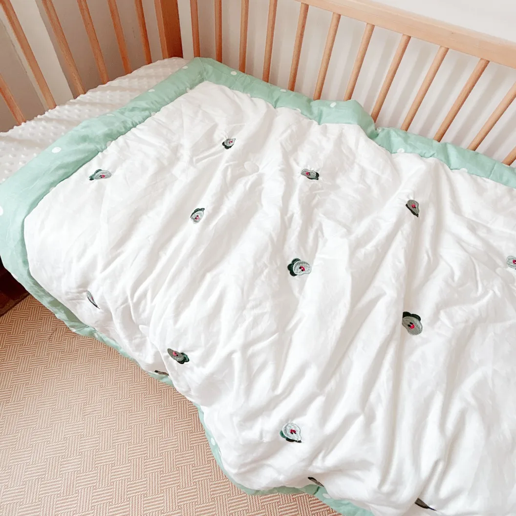 Class a Pure Cotton Embroidered Baby Quilt Newborn Baby Kindergarten Summer Cool Quilt All Year Round Breathable