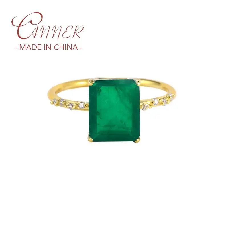 Canner Squisito Anillos Quadrato Rosso/Verde Paraiba Tormalina Anello Per Le Donne 925 Anello Di Nozze In Argento Sterling