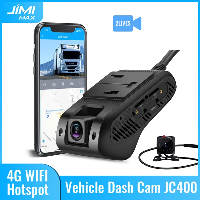 JC400 Dash Cam Front and Rear 4G Dashboard Camera GPS WIfi Hotspot