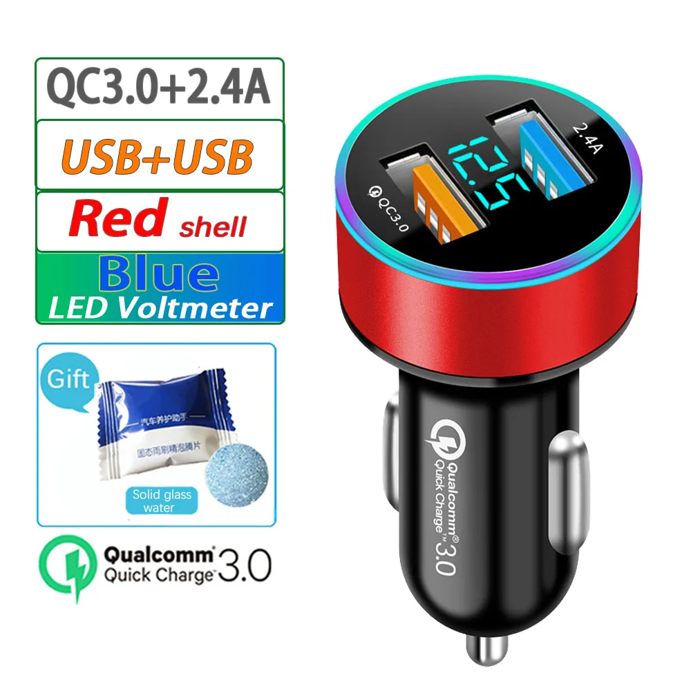 Cargador Mechero Coche 2 USB QC3.0 + 2,4A