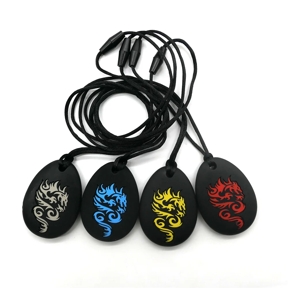 Kids Sensory Stones Fidget Toy, Soft Silicone Textured Worry Stone Pendant for Stress Relief