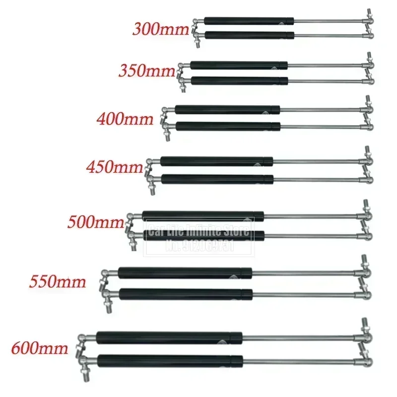 Gas Spring 300N 300/350/400/450/500/600mm Shock Absorber Hydraulic Lift Support Strut Bar For Bus RV Bed Car Furniture 2pcs