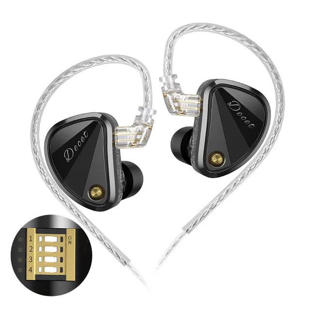 KZ Decet 5DD Dynamic Drive Earphones Adjustable Earbuds 10 Unit Upgraded Drive HIFI in Ear Wired Music Headphones 2PIN Cables