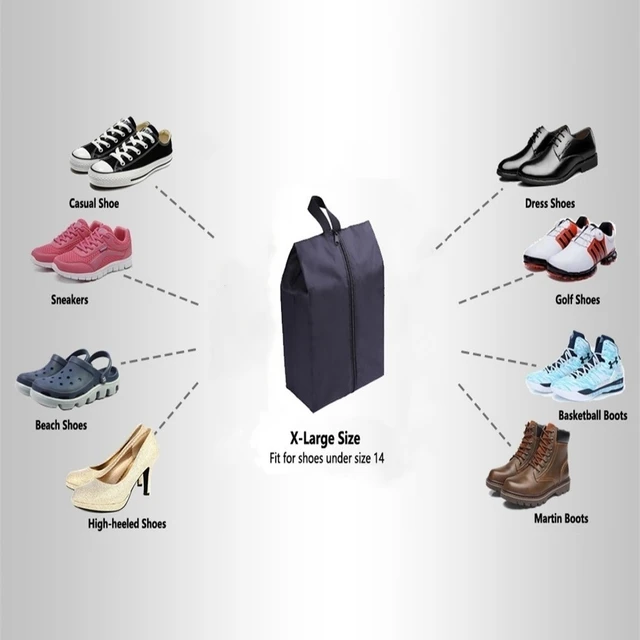 2/4-Pack Portable Waterproof Nylon Shoe Bags – Zippered Travel Organizer 2