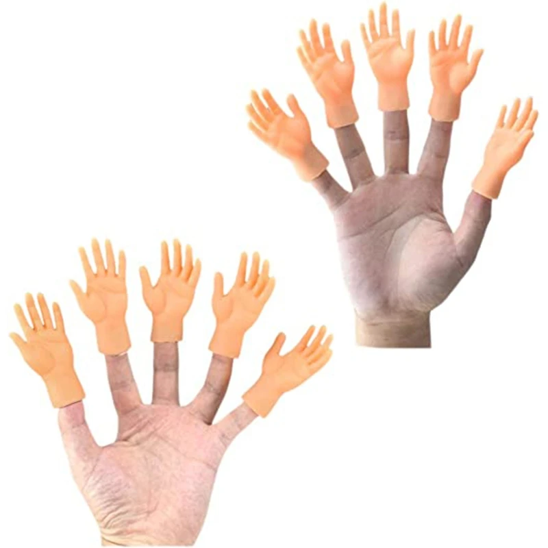 Tiny Hand Finger Puppet Mini Hands Puppets Fidget Toy for Kindergarten Toddler Family Story Telling Game Props 4/10pcs