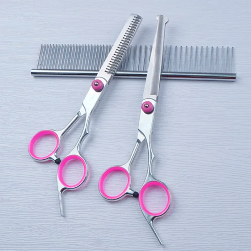 Pet Grooming Scissors Kit, cat-safe stainless steel tools, perfect for trimming, shaping and styling your pet. 4