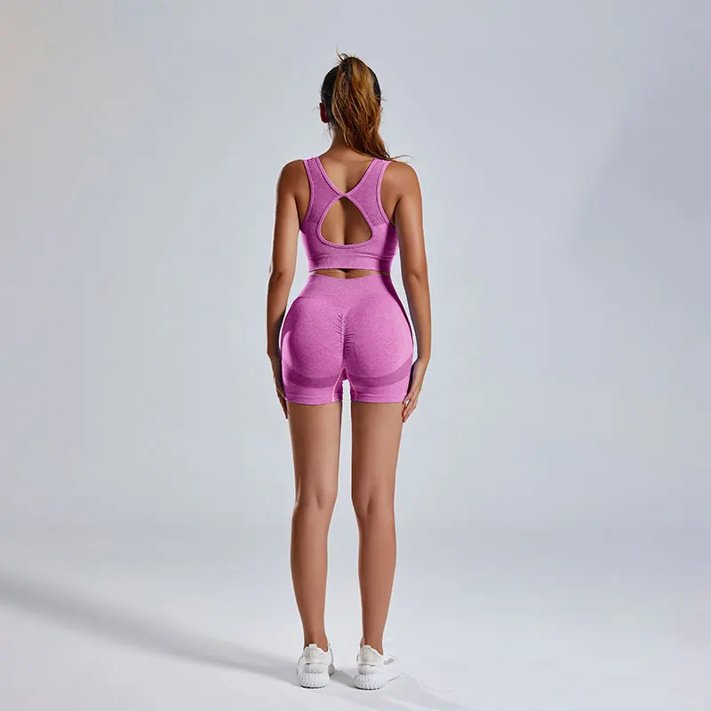 Yoga Set Summer Europe and the United States Women Running Sports Fitness Training Two-piece Set
