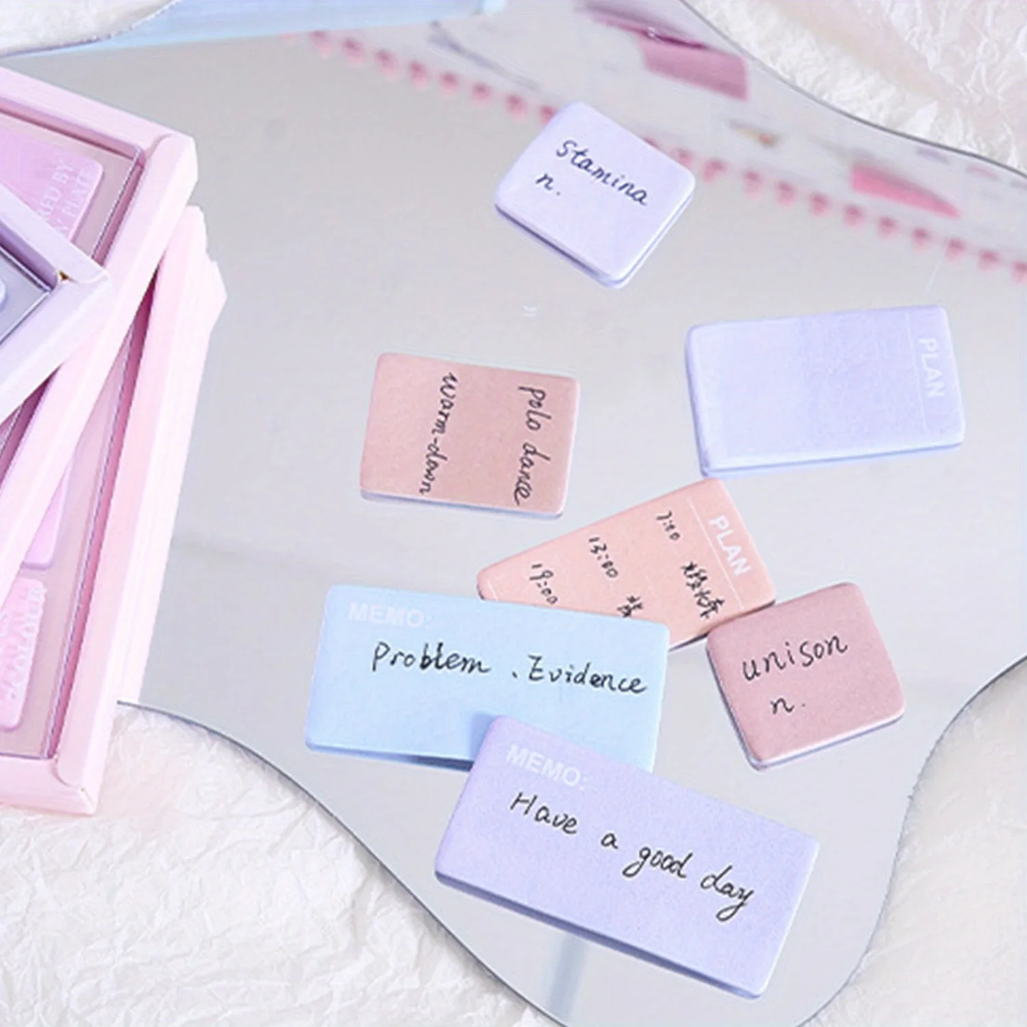 Vibrant Sticky Note Collection - 210 Sheets, Assorted Sizes & Colors, Round Corner Design