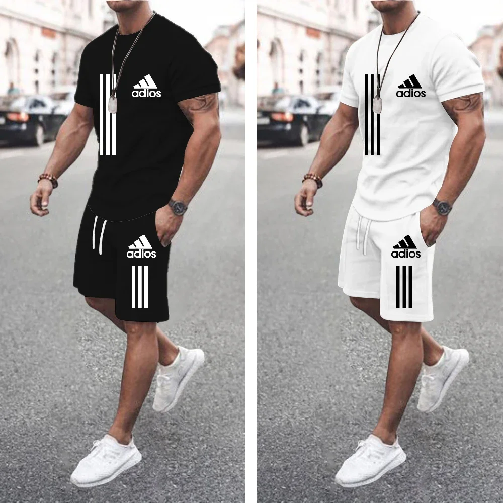 

New Summer 2024 Men's set Explosive Super Hot Casual Fashion Sportswear 3d Digital Printed Men's Short-sleeved T-shirt Suit