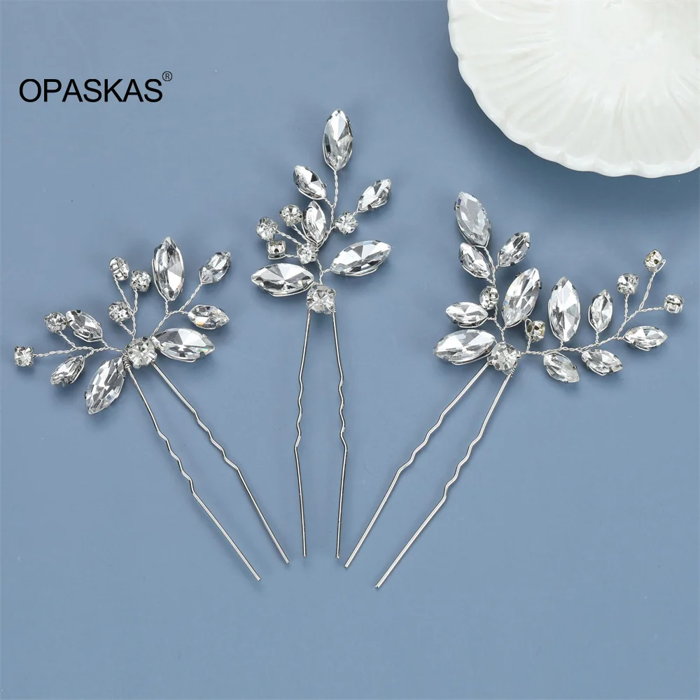 

Bride Hairpins Wedding Hair Accessories Trendy Crystal U-shaped Alloy Hair Sticks Forks Girls Banquet Crowns Noiva Jewelry
