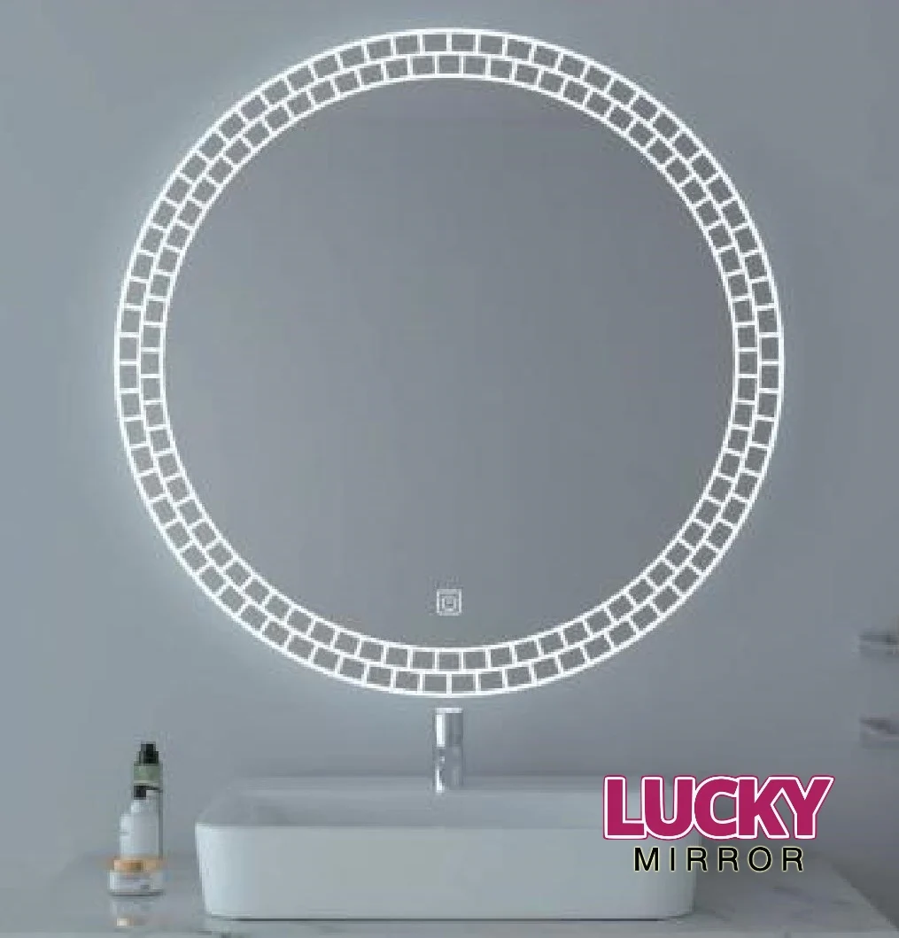 Wall-Mounted Mirror Decoration Round LED Bathroom Mirror With Defogger and Bluetooth