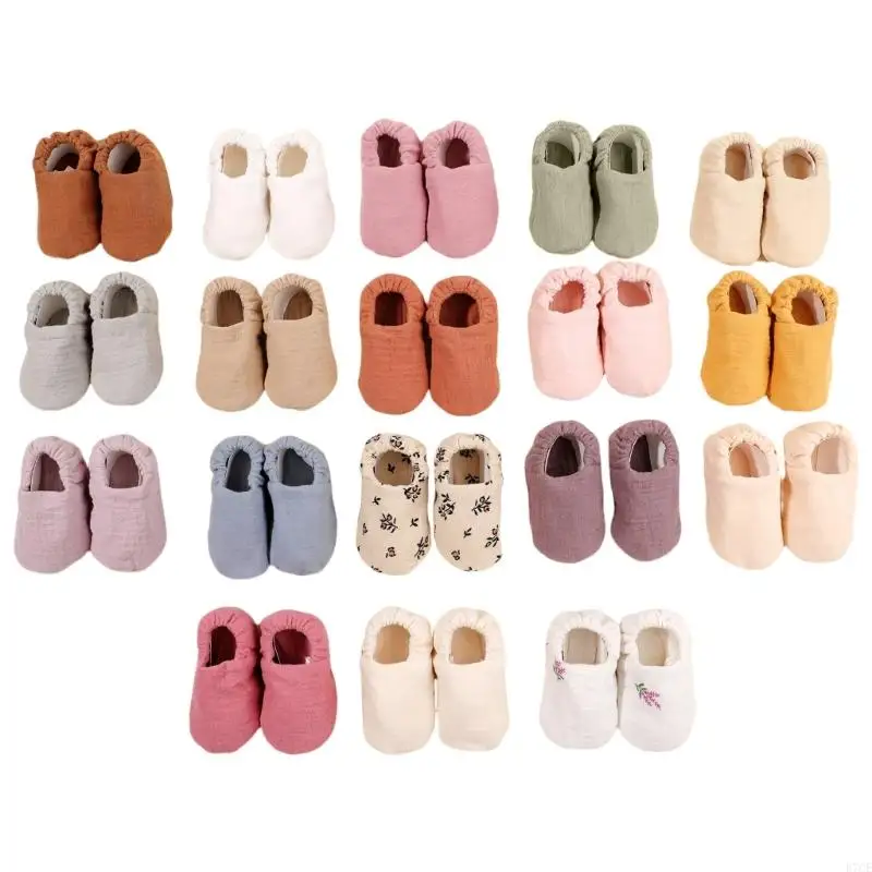 E7CE Soft & Comfortable Infants Shoes Cotton Breathable Baby Booties Nonslip Cosy Socks Shoes for Toddlers First Step
