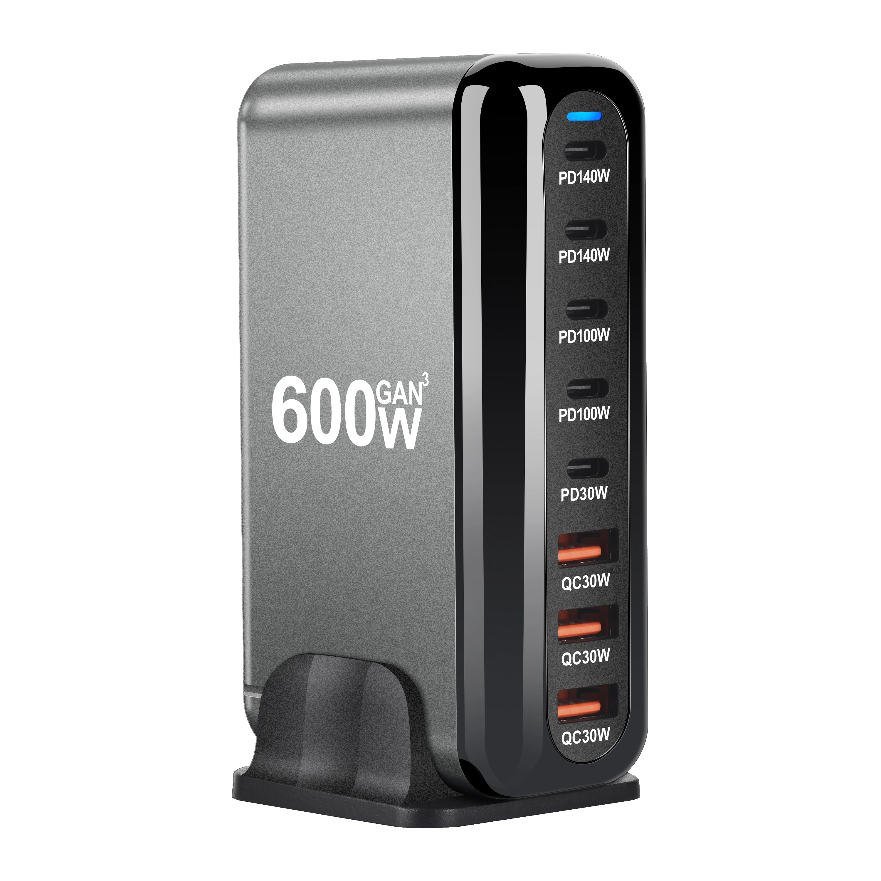 600W USB-C Charger, 100W USB-C Power Brick, Suitable for Charging Multiple Phones GaN III 8-Port Fast Charging Hub; PD 3.1 140W Laptop Charger Adapter Compatible with MacBook Pro/Air, Dell, Steam Deck, iPhone 16/15/11, and Galaxy S 1