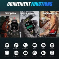 New 2.01-inch Outdoor Men Smart Watch 3ATM Waterproof 600Mah Battery Compass LED Flashlight Bluetooth Call Smartwatch For Xiaomi 2