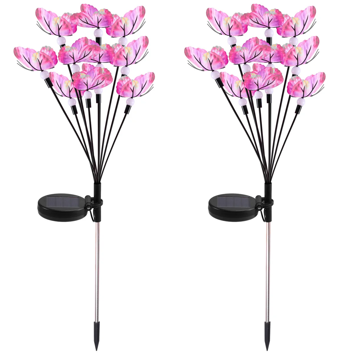 BAAU Solar Butterfly Firefly Lights Led Outdoor Waterproof Lawn Lights Garden Decoration Garden Landscape 10-Light