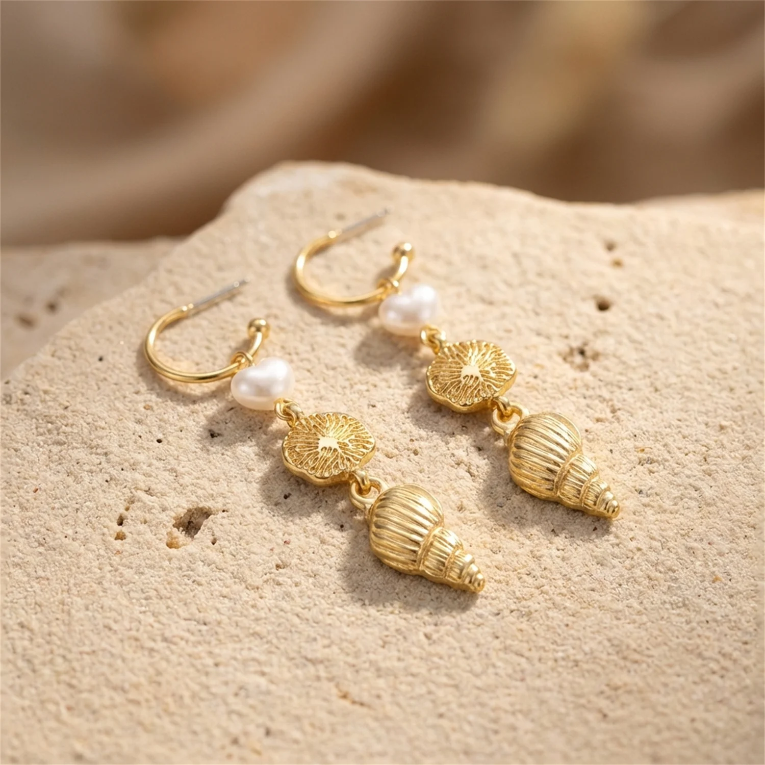 Romantische Herz-Tropfenohrringe für Frauen, zierliches Spiralmotiv, Mermaidcore-Stil, Sommerurlaub, ästhetischer, schicker Schmuck – Detail 2