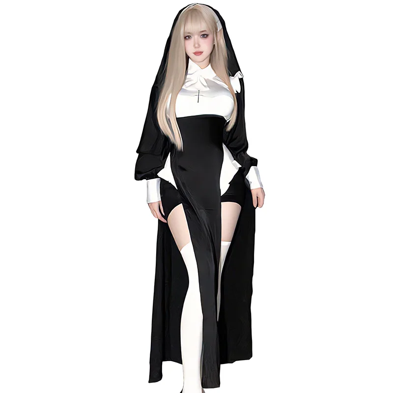 Cute Women Anime Nun Costume Cosplay Shows Outfit Sexy Ladies Halloween  Performance Fancy Dress Up Sister Cos Uniform - AliExpress