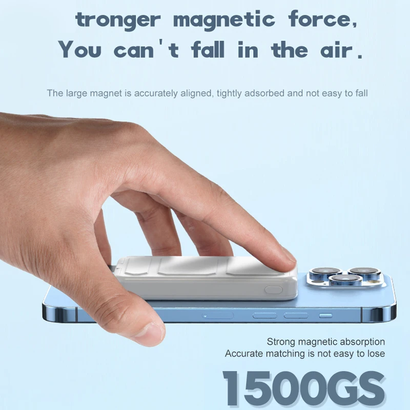 EONLINE 3D Dragon 10000mah Slim Magnetic Power Bank Wireless Fast Charger With Foldable Stand For IPhone External Spare Battery