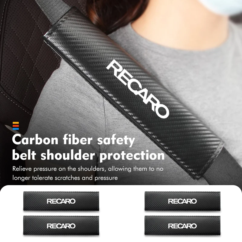 Copertura Di Protezione Della Spalla Della Cintura Di Sicurezza Dell'Auto In Fibra Di Carbonio 2 Pezzi Per Recaro Nan