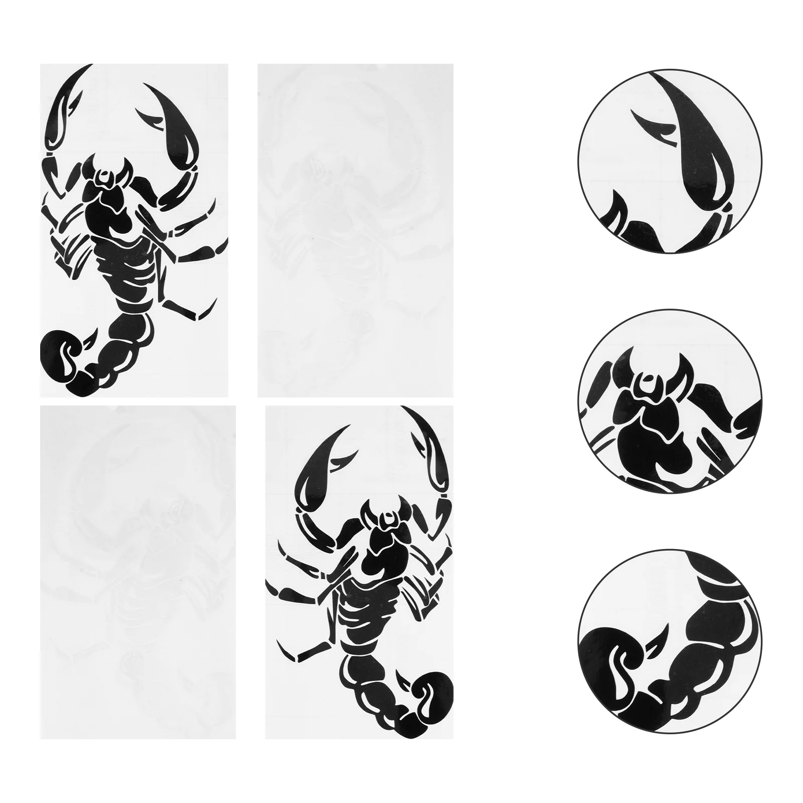 

4 Pcs Sticker Scorpion Car Decal Decorative Automotive Stickers Black Bumper Latte Art Pattern