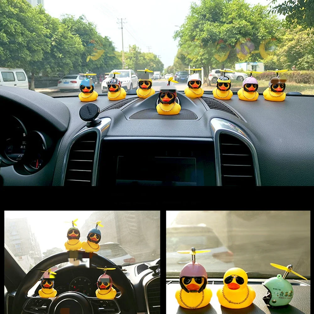 Car Decoration Accessories Bike Duck Bicycle Propeller Rubber Duck For Car Motorcycle