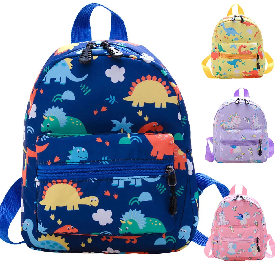 

2-6 Years Children Backpack Kids School Candy Color Dinosaur Unicorn Bag Unisex Cartoon Preschool Schoolbag Boys Girls Backpack
