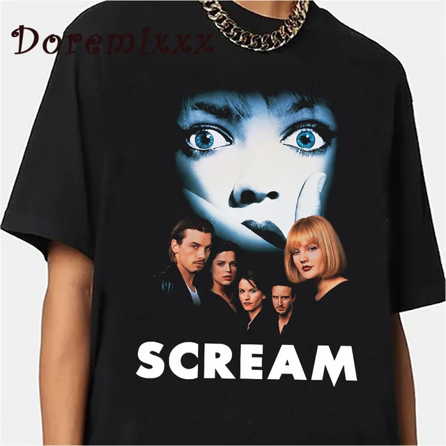 Retro Tees Scream Ghostface T Shirt Vintage 90s T-shirt Graphic Cotton Men  T Shirt TEE TSHIRT Hip Hop Womens Tops Summer Clothes