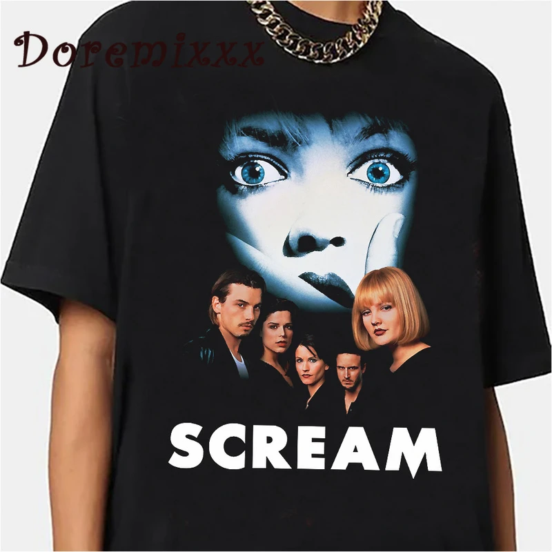 Retro Tees Scream Ghostface T Shirt Vintage 90s T shirt Graphic Cotton