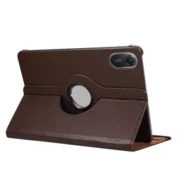 Premium 360° Rotating Leather Tablet Case with Smart Flip Stand - 11 - Inch Cover for Redmi Pad2 2025 (Brown)