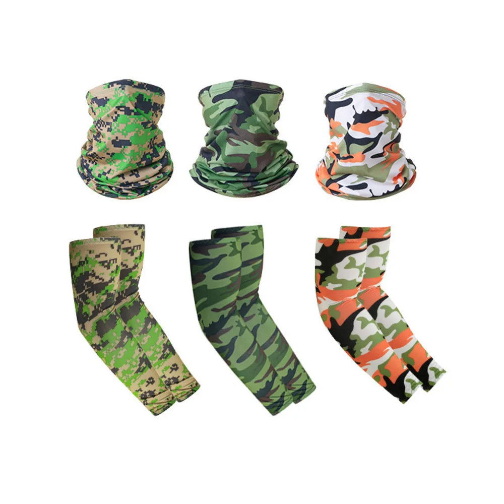 Summer new fashionable mountaineering scarf set, outdoor versatile magic riding mask, sports sleeve set_voghion.com
