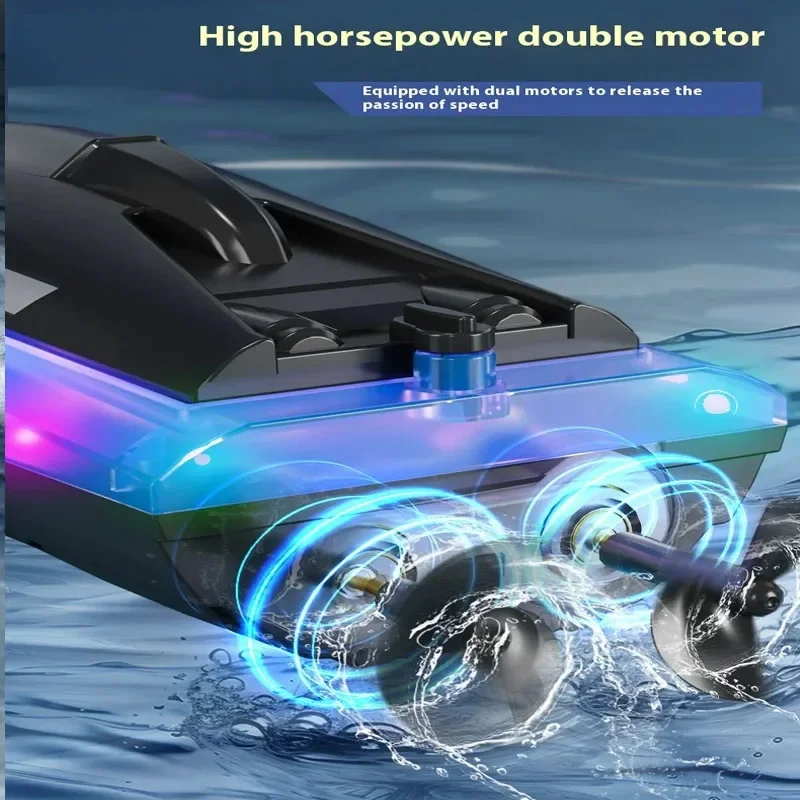 Bateau RC 2.4G télécommandé - Bleu ou Rouge avec/sans lumière