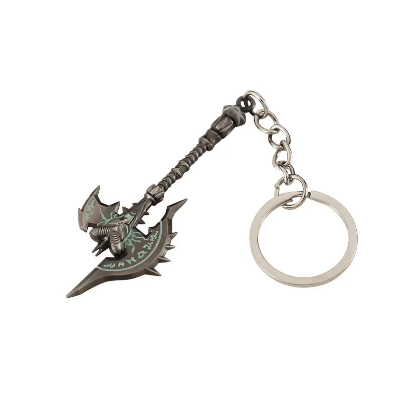 New 7cm World of Warcraft Weapon Keychain Shadowmourne Axe Azeroth Game Peripheral Metal Model Keychain Ornament Craft Gift Toys 4