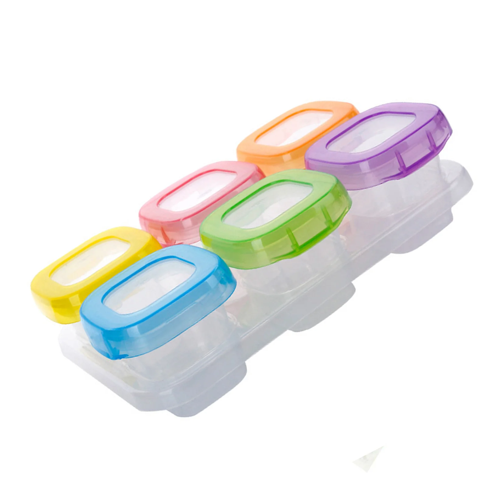 

6pcs 60ml Baby Weaning Food Freezing Cubes Tray Pots Freezer Storage Containers (Mixed Colors)