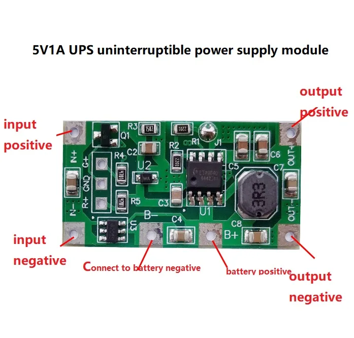 

5V 1A UPS Uninterrupted Power Supply Module 3.7V Polymer 18650 Lithium Battery Step Up Reverse Overvoltage For arduino