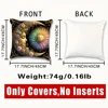 A Bohemian style pillowcase inspired by the celestial sun and moon, made of short velvet fabric, measuring 17.7x17.7 inches, wit 4