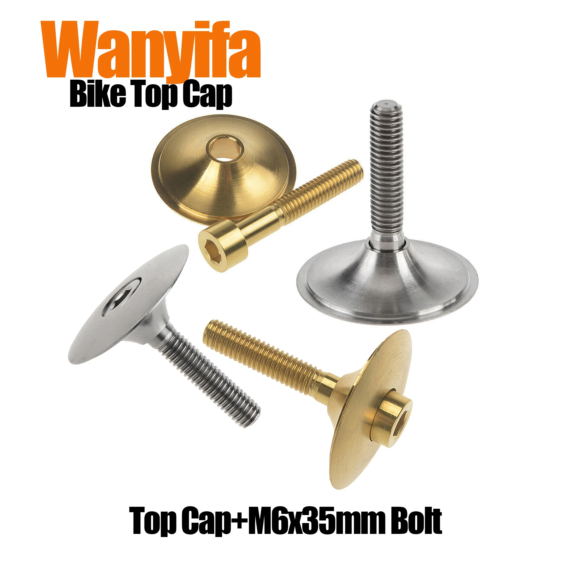 

Wanyifa Bicycle Headset Top Cover Titanium Alloy Steerer Fork Tube Headset Cap Cover with Bolt