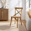 Gear Rustic Modern Farmhouse Elm Wood Rattan Dining Chair in Walnut 2
