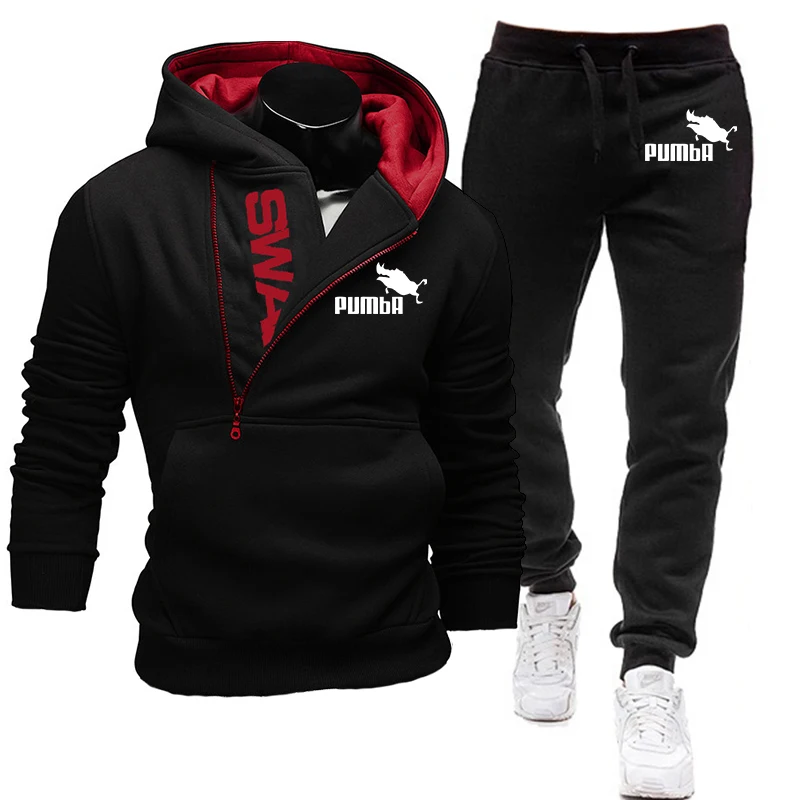 Men Casual Tracksuit Hoodies Set Men's Sportswear Outfit Sweatshirt+Sweatpant 2 Pieces Suit Pullover Hoody Sets Male Fashion