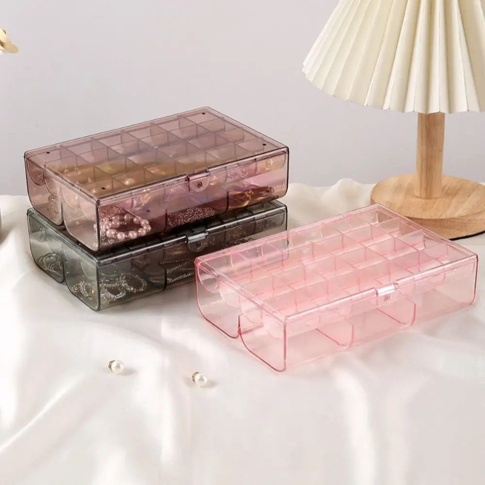 

30 Grids Jewelry Box New Double-layer Transparent Jewelry Sorting Box Large Capacity Removable Jewelry Sealing Box Women