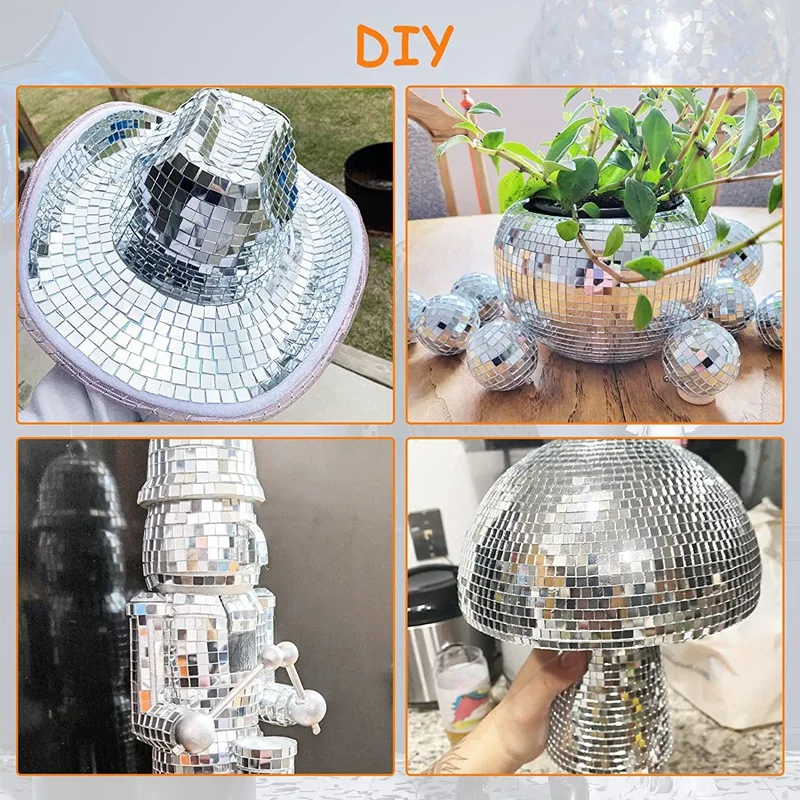 26 PCS Mirror Mosaic Tiles Self Adhesive Disco Ball Tiles Small Square Mirror  Mirror Tiles Sticker For DIY Craft Silver - AliExpress