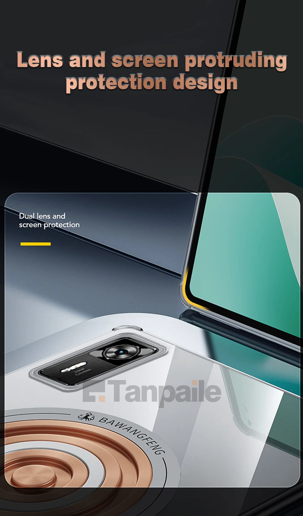 Enhanced Copper Tablet Cooling Case with Magnetic Heat Dissipation and Soft Clear Design
